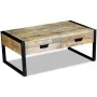 Mesa de centro con 2 cajones madera maciza mango 100x60x40 cm de vidaXL, Mesas de centro - Ref: Foro24-243297, Precio: 284,27...