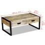 Mesa de centro con 2 cajones madera maciza mango 100x60x40 cm de vidaXL, Mesas de centro - Ref: Foro24-243297, Precio: 284,27...