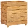 Arriate elevado madera de teca reciclada y acero 50x40x55 cm de vidaXL, Maceteros y jardineras - Ref: Foro24-47424, Precio: 8...
