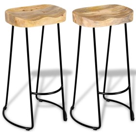 Küchenbarhocker 2 Einheiten aus massivem Mangoholz von vidaXL, Küchenhocker - Ref: Foro24-244010, Preis: 185,95 €, Rabatt: %