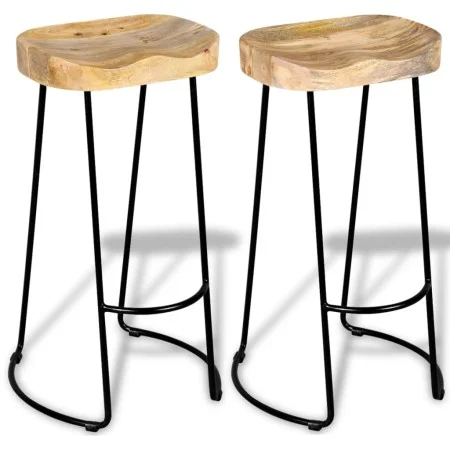 Küchenbarhocker 2 Einheiten aus massivem Mangoholz von vidaXL, Küchenhocker - Ref: Foro24-244010, Preis: 183,28 €, Rabatt: %