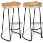 Küchenbarhocker 2 Einheiten aus massivem Mangoholz von vidaXL, Küchenhocker - Ref: Foro24-244010, Preis: 183,28 €, Rabatt: %