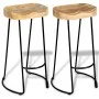 Küchenbarhocker 2 Einheiten aus massivem Mangoholz von vidaXL, Küchenhocker - Ref: Foro24-244010, Preis: 183,28 €, Rabatt: %