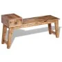 Bank mit Schublade aus massivem Mangoholz 120x36x60 cm von vidaXL, Bänke für Hallen und Lager - Ref: Foro24-243461, Preis: 21...