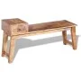 Bank mit Schublade aus massivem Mangoholz 120x36x60 cm von vidaXL, Bänke für Hallen und Lager - Ref: Foro24-243461, Preis: 21...