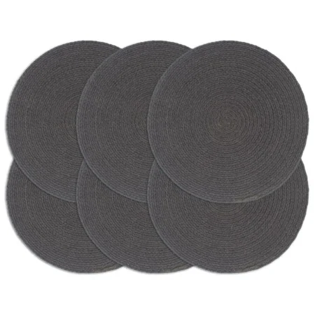 Rundes Tischset, 6 Stück, einfarbig, dunkelgraue Baumwolle, 38 cm von vidaXL, Tischsets - Ref: Foro24-133847, Preis: 30,72 €,...