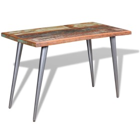 Mesa de comedor de madera maciza reciclada 120x60x76 cm