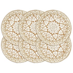 Manteles individuales redondos 6 uds yute blanco 38 cm de vidaXL, Manteles individuales - Ref: Foro24-133867, Precio: 26,67 €...