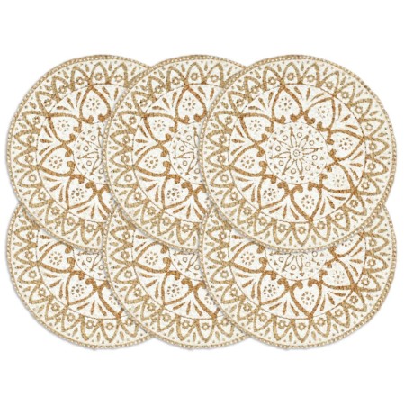 Manteles individuales redondos 6 uds yute blanco 38 cm de vidaXL, Manteles individuales - Ref: Foro24-133867, Precio: 26,67 €...