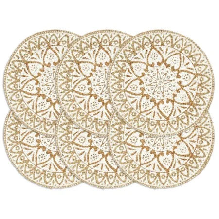 Round placemats 6 pcs white jute 38 cm by vidaXL, Placemats - Ref: Foro24-133867, Price: 26,35 €, Discount: %