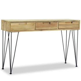 Solid teak console table 120x35x76 cm by vidaXL, Side tables - Ref: Foro24-244573, Price: 164,26 €, Discount: %