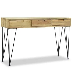 Solid teak console table 120x35x76 cm by vidaXL, Side tables - Ref: Foro24-244573, Price: 162,78 €, Discount: %