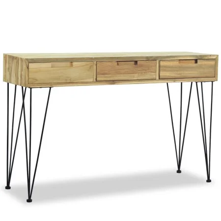 Solid teak console table 120x35x76 cm by vidaXL, Side tables - Ref: Foro24-244573, Price: 162,78 €, Discount: %