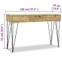 Solid teak console table 120x35x76 cm by vidaXL, Side tables - Ref: Foro24-244573, Price: 163,82 €, Discount: %