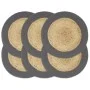 Round placemat 6 pcs jute natural cotton gray 38cm by vidaXL, Placemats - Ref: Foro24-133859, Price: 29,00 €, Discount: %
