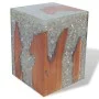 Solid teak and resin wood stool by vidaXL, Folding stools and chairs - Ref: Foro24-243468, Price: 141,34 €, Discount: %