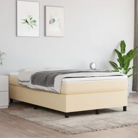 Cream fabric bed frame 120x200 cm by vidaXL, Beds and slatted bases - Ref: Foro24-3120851, Price: 117,58 €, Discount: %