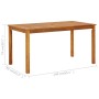 Solid acacia wood garden table 140x80x74 cm by vidaXL, Garden tables - Ref: Foro24-42618, Price: 185,05 €, Discount: %