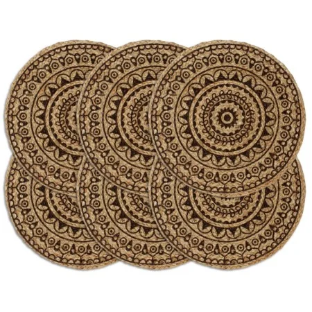 Runde Tischsets 6 Stück dunkelbraune Jute 38 cm von vidaXL, Tischsets - Ref: Foro24-133873, Preis: 28,18 €, Rabatt: %