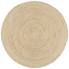 Alfombra de yute tejida a mano diseño espiral blanco 90 cm de vidaXL, Alfombras - Ref: Foro24-133716, Precio: 33,35 €, Descue...