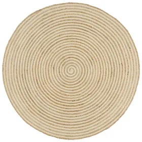 Handwoven jute rug white spiral design 90 cm by vidaXL, Rugs - Ref: Foro24-133716, Price: 29,95 €, Discount: %