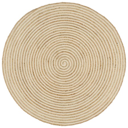 Handwoven jute rug white spiral design 90 cm by vidaXL, Rugs - Ref: Foro24-133716, Price: 33,35 €, Discount: %