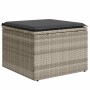 Set de sofás de jardín 6 pzas y cojines ratán sintético gris