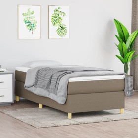 Estructura de cama de tela gris taupe 90x190 cm