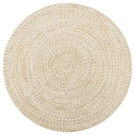 Weißer und natürlicher handgewebter Juteteppich 150 cm von vidaXL, Teppiche - Ref: Foro24-133724, Preis: 67,20 €, Rabatt: %