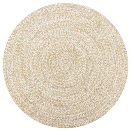 Weißer und natürlicher handgewebter Juteteppich 150 cm von vidaXL, Teppiche - Ref: Foro24-133724, Preis: 69,18 €, Rabatt: %