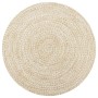 Weißer und natürlicher handgewebter Juteteppich 150 cm von vidaXL, Teppiche - Ref: Foro24-133724, Preis: 69,18 €, Rabatt: %
