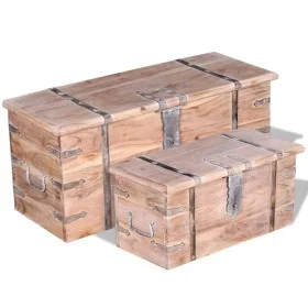 Acacia wood storage trunk set 2 units by vidaXL, Storage trunks - Ref: Foro24-244054, Price: 256,40 €, Discount: %
