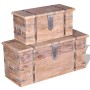 Acacia wood storage trunk set 2 units by vidaXL, Storage trunks - Ref: Foro24-244054, Price: 266,28 €, Discount: %