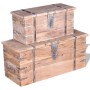 Acacia wood storage trunk set 2 units by vidaXL, Storage trunks - Ref: Foro24-244054, Price: 266,28 €, Discount: %