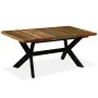 Dining table solid recycled wood and crossed steel 180 cm by vidaXL, Kitchen and dining tables - Ref: Foro24-244804, Price: 4...