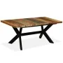 Dining table solid recycled wood and crossed steel 180 cm by vidaXL, Kitchen and dining tables - Ref: Foro24-244804, Price: 4...