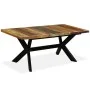 Dining table solid recycled wood and crossed steel 180 cm by vidaXL, Kitchen and dining tables - Ref: Foro24-244804, Price: 4...