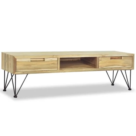 Solid teak TV stand 120x35x35 cm by vidaXL, TV Furniture - Ref: Foro24-244575, Price: 131,09 €, Discount: %