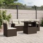 Set sofás de jardín 6 piezas y cojines ratán sintético marrón