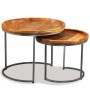 Satz Beistelltische 2 Stück aus massivem Mangoholz von vidaXL, Seitentische - Ref: Foro24-244585, Preis: 178,61 €, Rabatt: %