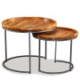 Satz Beistelltische 2 Stück aus massivem Mangoholz von vidaXL, Seitentische - Ref: Foro24-244585, Preis: 178,61 €, Rabatt: %