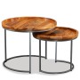Satz Beistelltische 2 Stück aus massivem Mangoholz von vidaXL, Seitentische - Ref: Foro24-244585, Preis: 178,61 €, Rabatt: %
