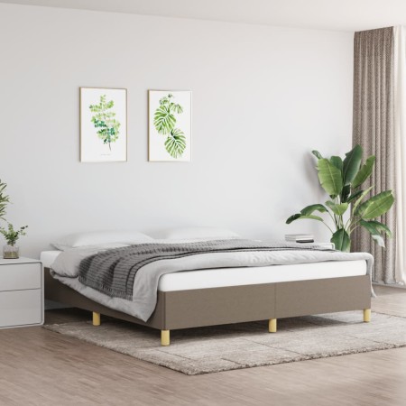 Estructura de cama de tela gris taupe 180x200 cm