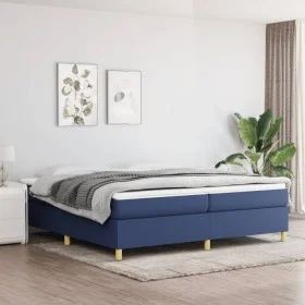 Blue taupe gray fabric bed frame 200x200 cm by vidaXL, Beds and slatted bases - Ref: Foro24-3120991, Price: 114,45 €, Discoun...
