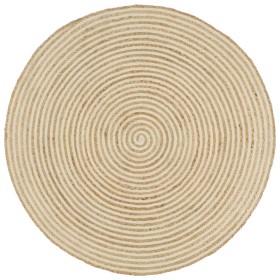 Handwoven jute rug white spiral design 150 cm by vidaXL, Rugs - Ref: Foro24-133718, Price: 77,90 €, Discount: %