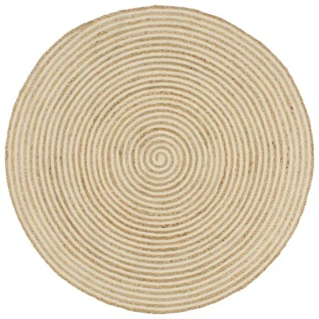 Handgewebter Juteteppich, weißes Spiraldesign, 150 cm von vidaXL, Teppiche - Ref: Foro24-133718, Preis: 66,77 €, Rabatt: %