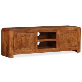 Mueble de TV madera maciza acabado miel 120x30x40 cm