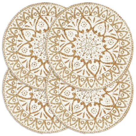 Round placemats 4 pcs white jute 38 cm by vidaXL, Placemats - Ref: Foro24-133866, Price: 20,86 €, Discount: %