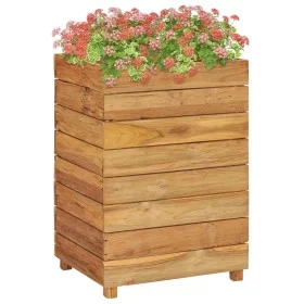 Raised flowerbed made of recycled teak wood and steel 50x40x72 cm by vidaXL, Pots and planters - Ref: Foro24-47427, Price: 12...