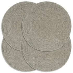 Round placemats 4 pcs plain gray cotton 38 cm by vidaXL, Placemats - Ref: Foro24-133848, Price: 23,32 €, Discount: %